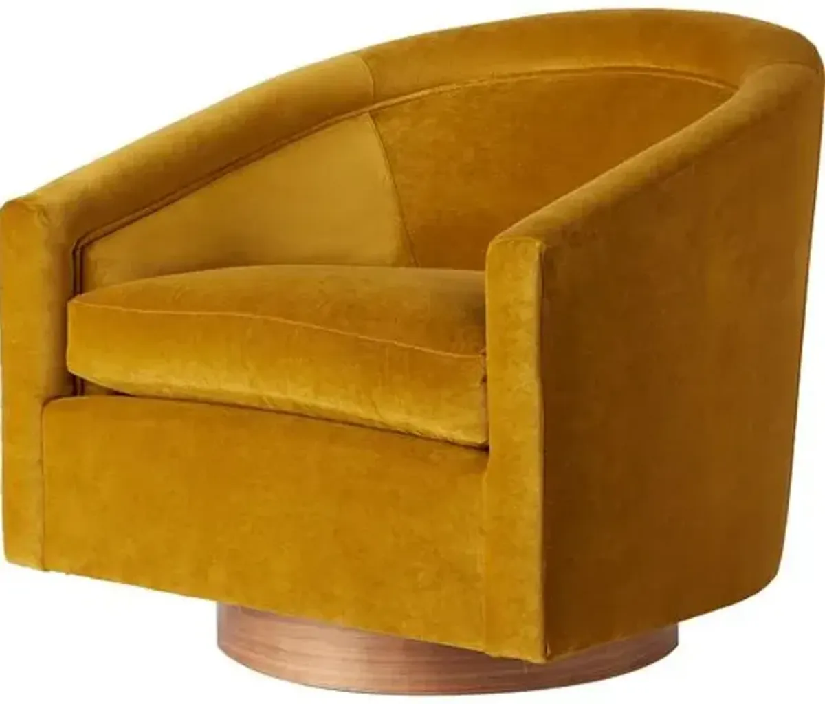 Benson Swivel Chair - Ochre Velvet Crypton - Handcrafted