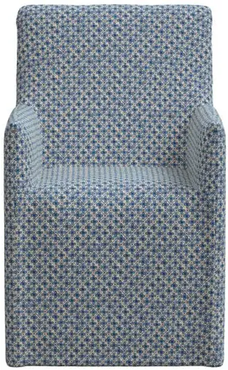 Rekha Slipcover Dining Chair - Aalap - Blue