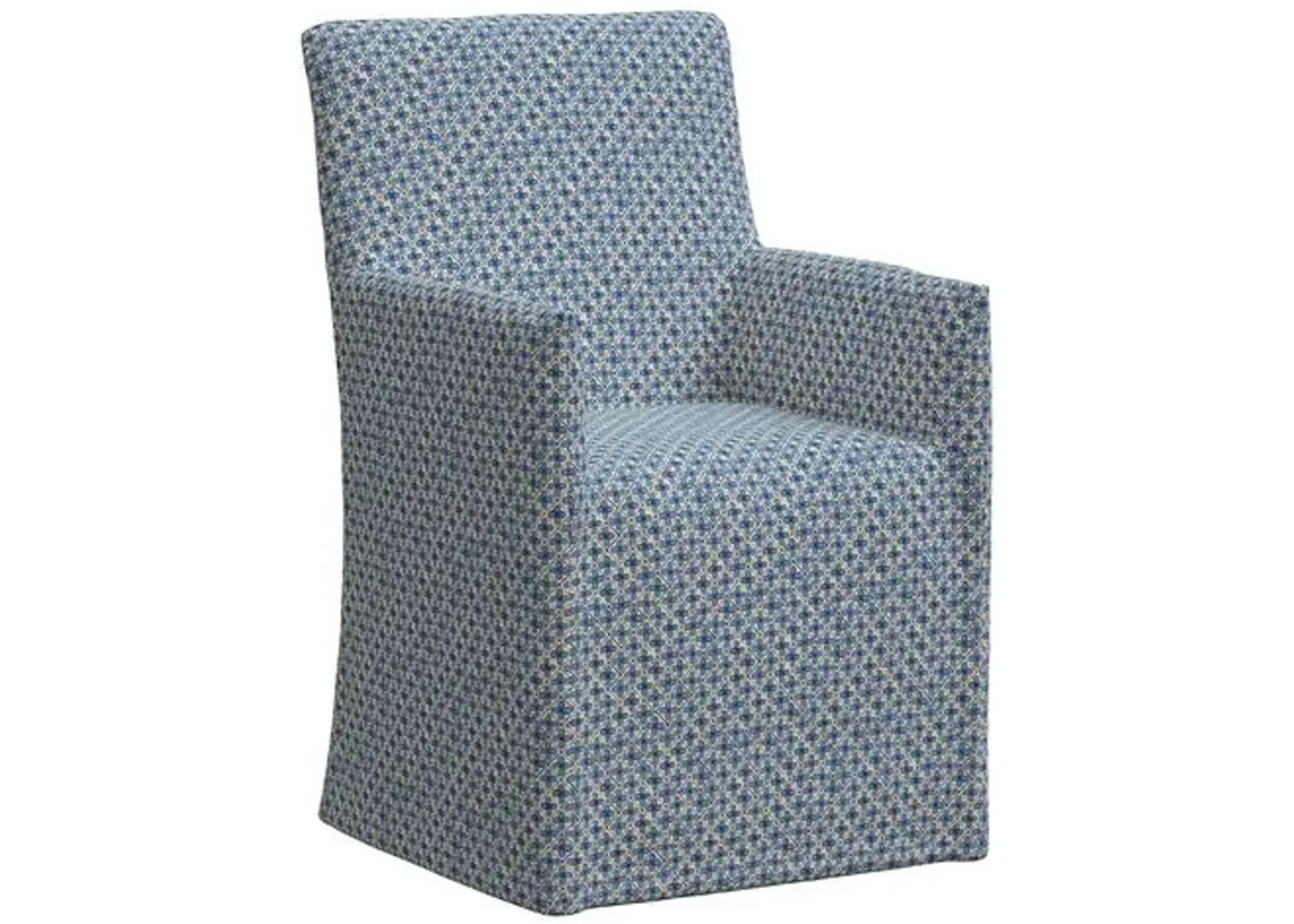 Rekha Slipcover Dining Chair - Aalap - Blue