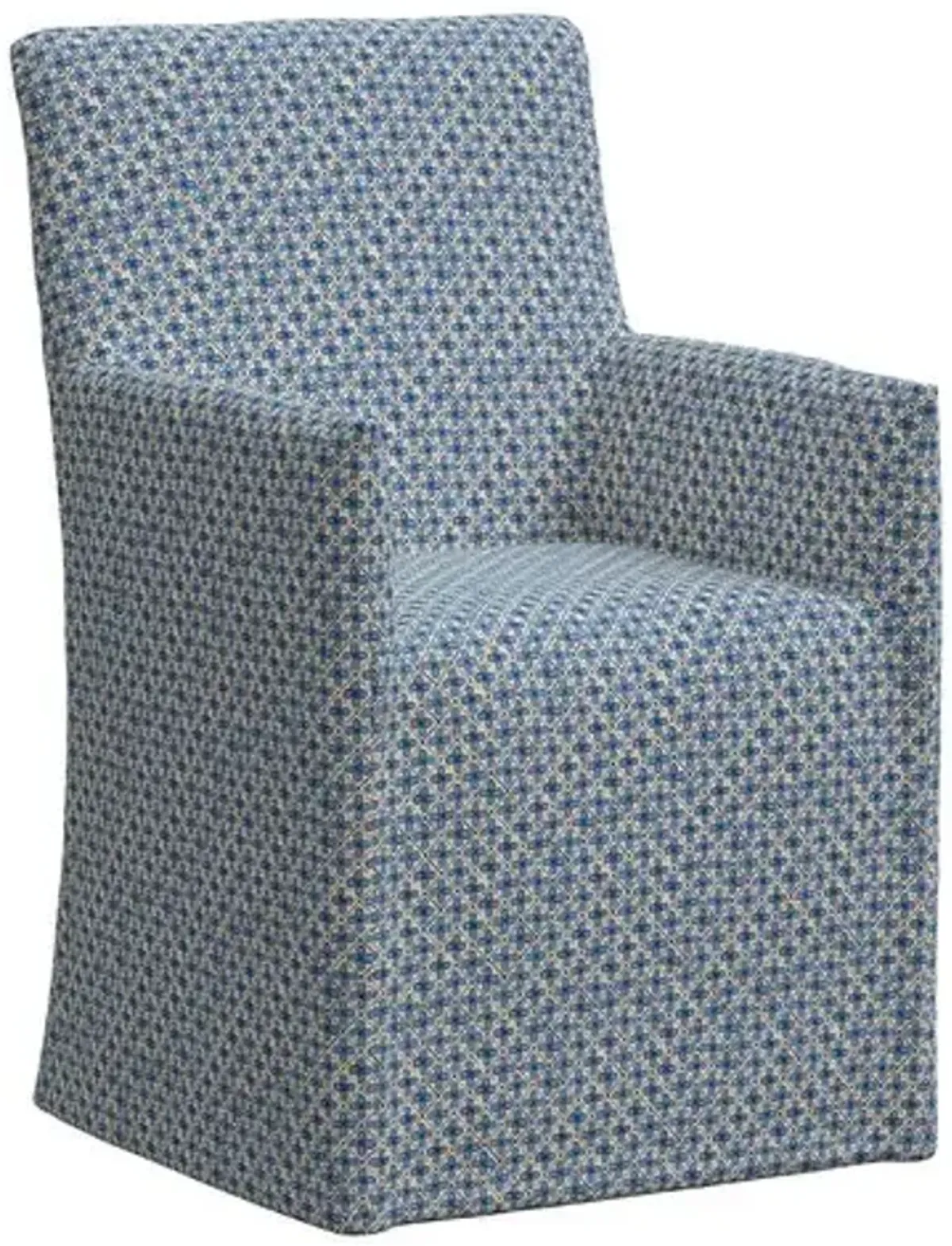 Rekha Slipcover Dining Chair - Aalap - Blue