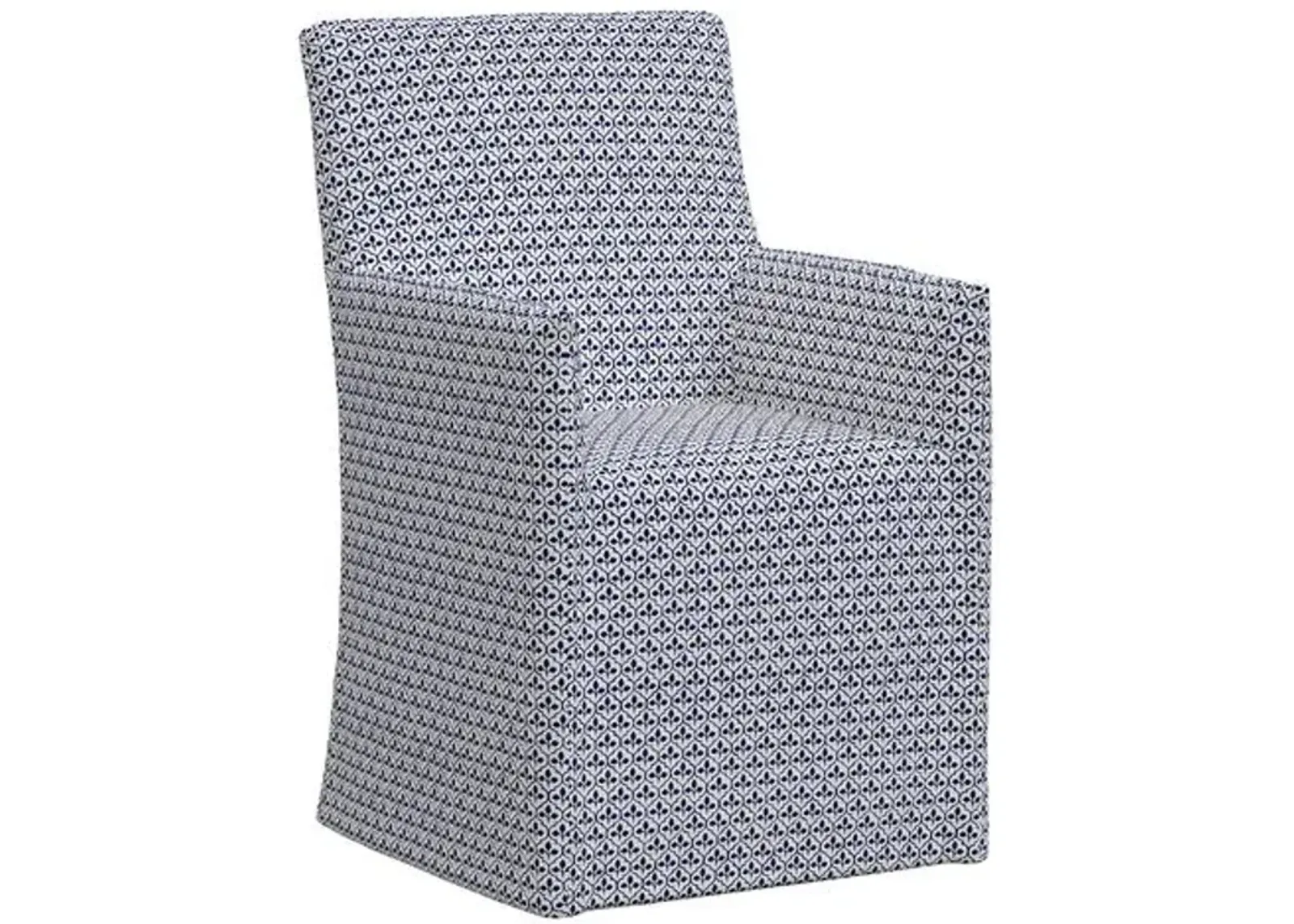 Rekha Slipcover Dining Chair - Sadhil - Blue