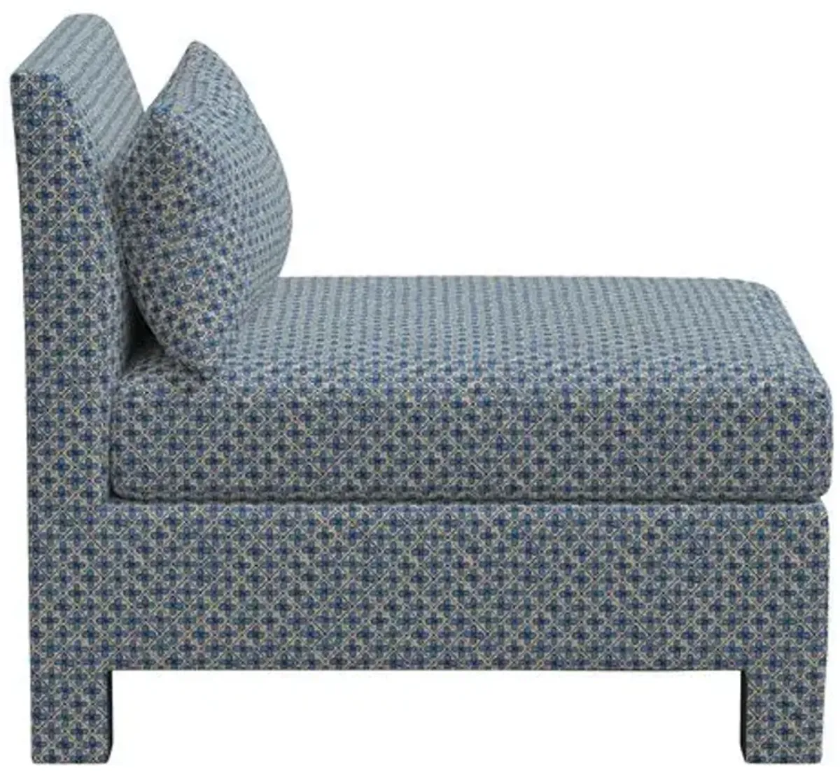 Sameera Armless Chair - Aalap Blue