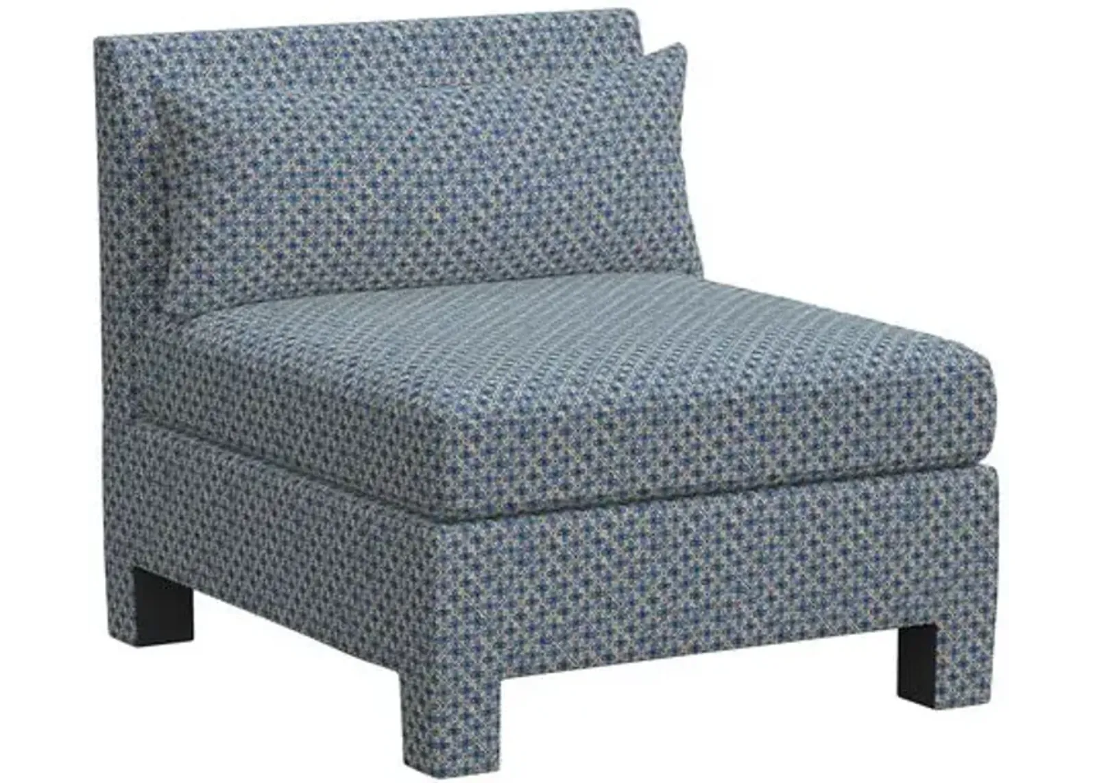 Sameera Armless Chair - Aalap Blue