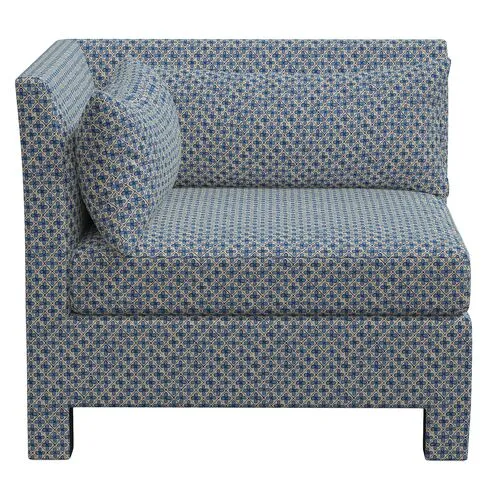 Sameera Corner Chair - Aalap Blue