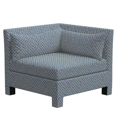 Sameera Corner Chair - Aalap Blue