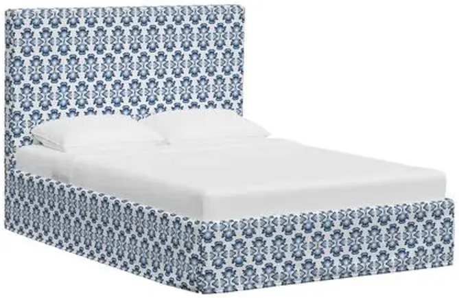 Shona Slipcover Bed - Bamana Lapis - Blue