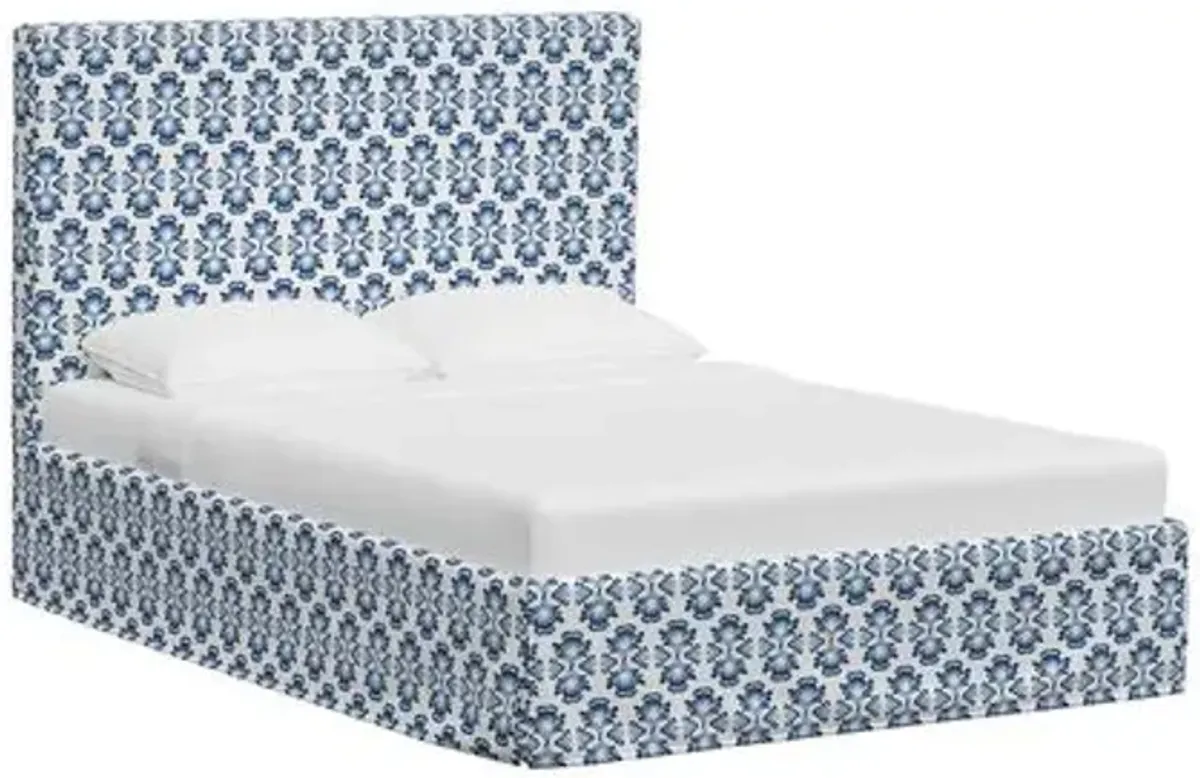 Shona Slipcover Bed - Bamana Lapis - Blue