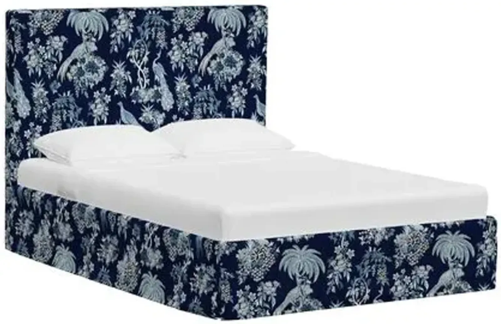 Shona Slipcover Bed - Daman Blue