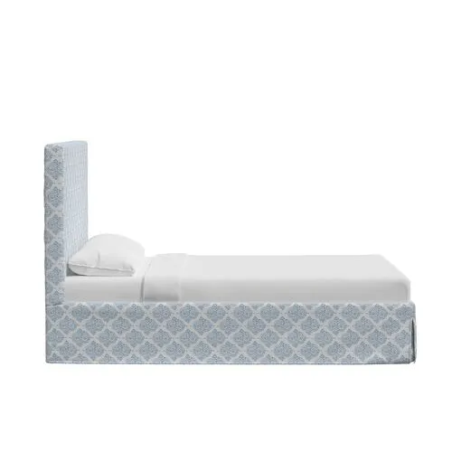 Shona Slipcover Bed - Issa Light Indigo - White