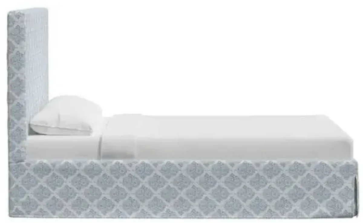 Shona Slipcover Bed - Issa Light Indigo - White