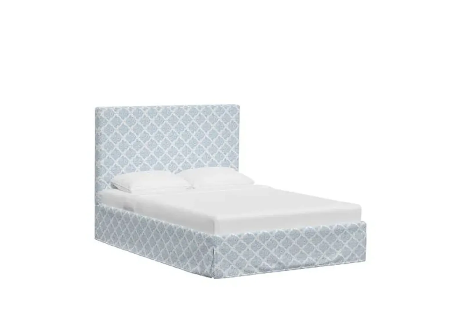 Shona Slipcover Bed - Issa Light Indigo - White