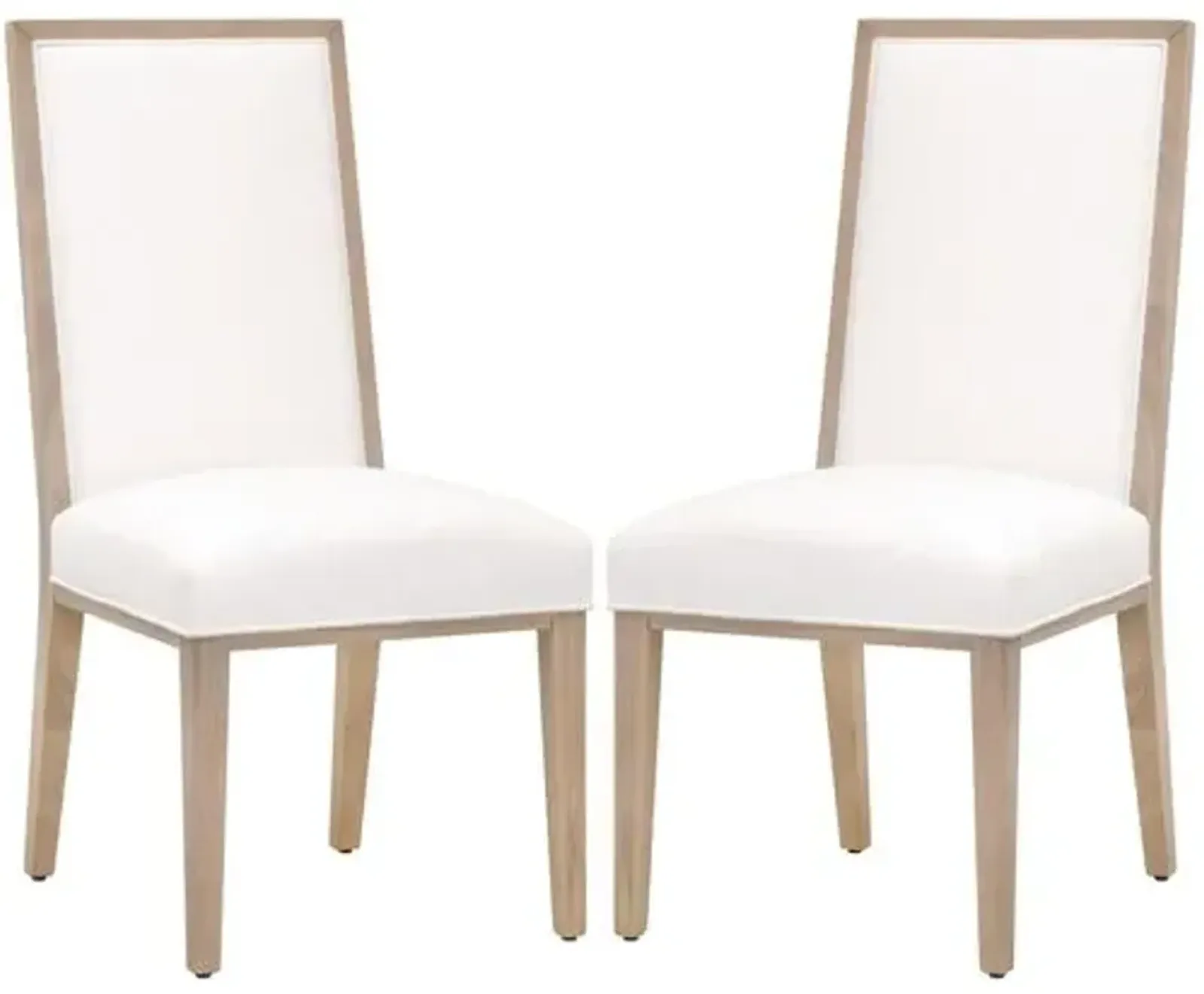 Set of 2 Louise Dining Chairs - Honey Oak/Pearl Performance - Brown