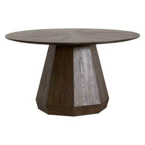 Gavin Round Dining Table - Burnished Brown Ash
