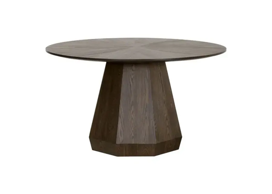 Gavin Round Dining Table - Burnished Brown Ash