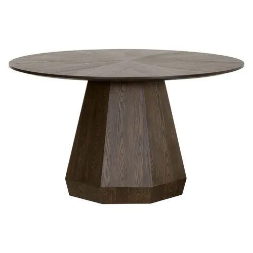 Gavin Round Dining Table - Burnished Brown Ash