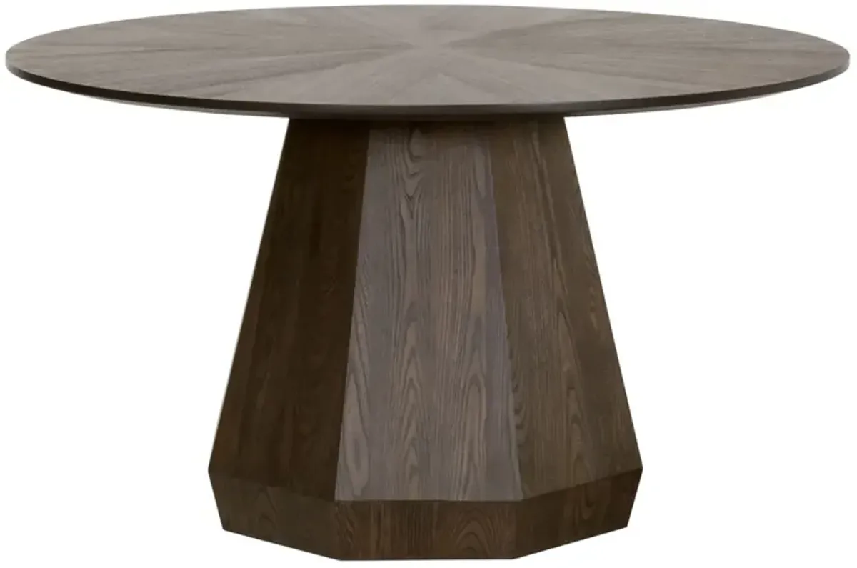 Gavin Round Dining Table, Burnished Brown Ash