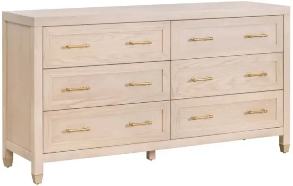 Lilou 6-Drawer Double Dresser, Light Honey Oak