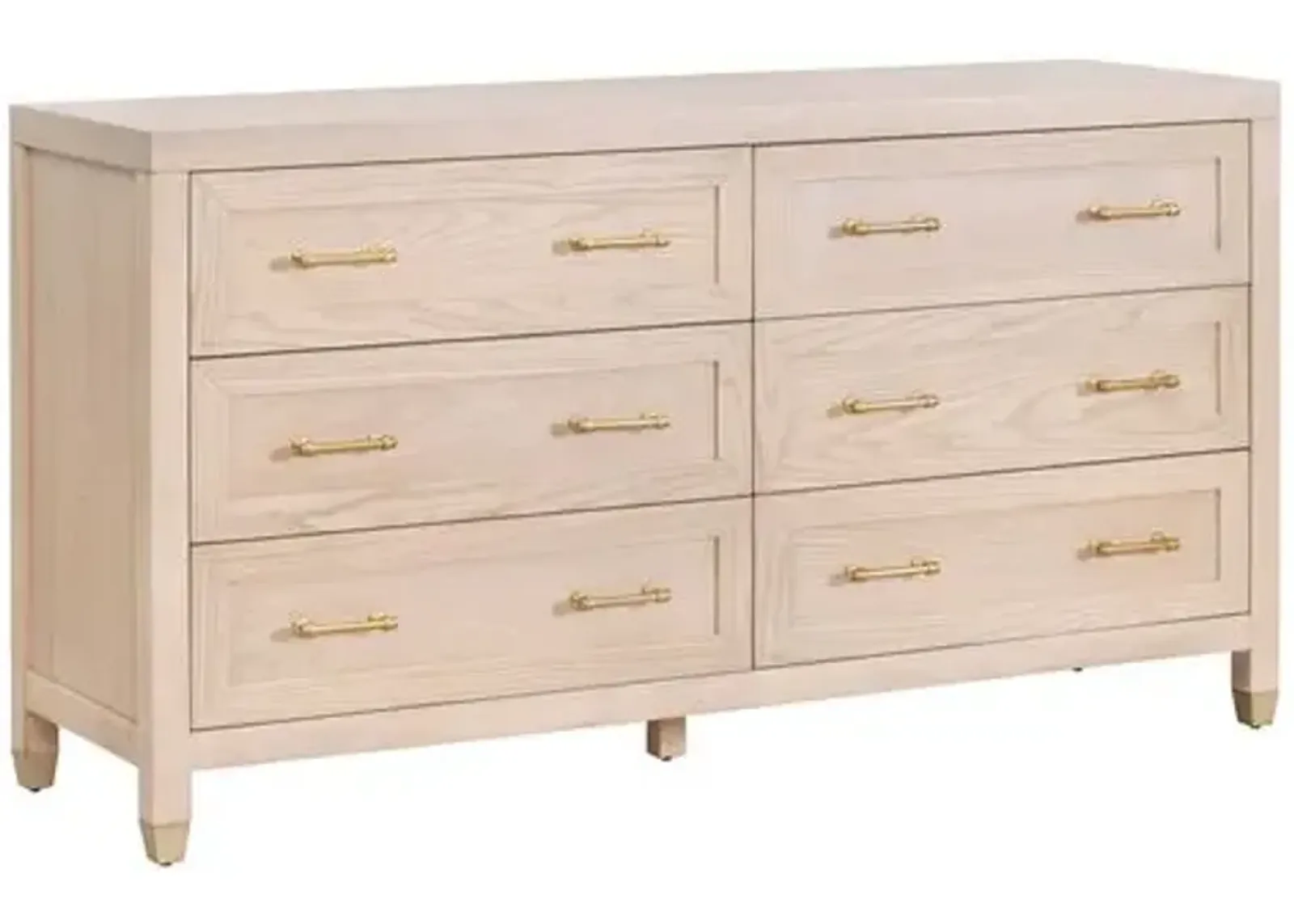 Lilou 6-Drawer Double Dresser - Light Honey Oak - Brown