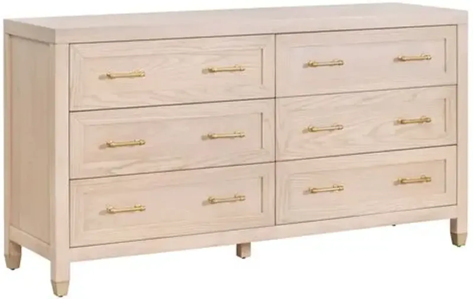 Lilou 6-Drawer Double Dresser - Light Honey Oak - Brown