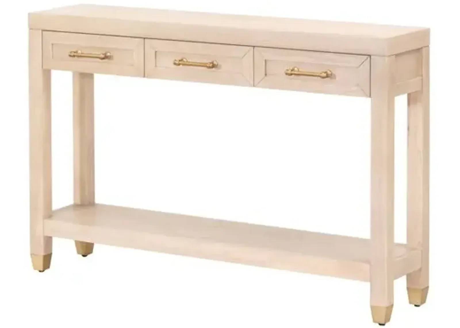 Lilou Narrow 3-Drawer Console Table - Light Honey Oak - Brown