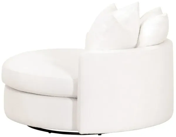 Julianna Grand Swivel Sofa Chair, Performance Boucle Snow