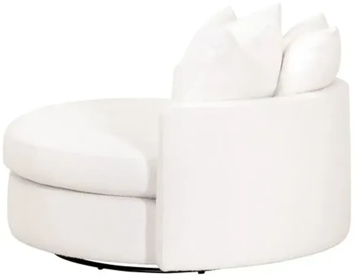 Julianna Grand Swivel Sofa Chair - Performance Boucle Snow