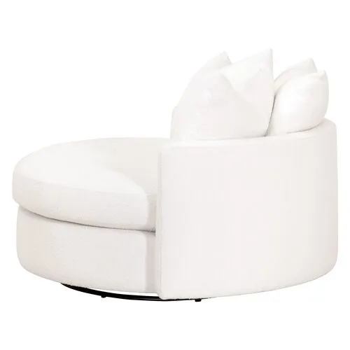 Julianna Grand Swivel Sofa Chair - Performance Boucle Snow