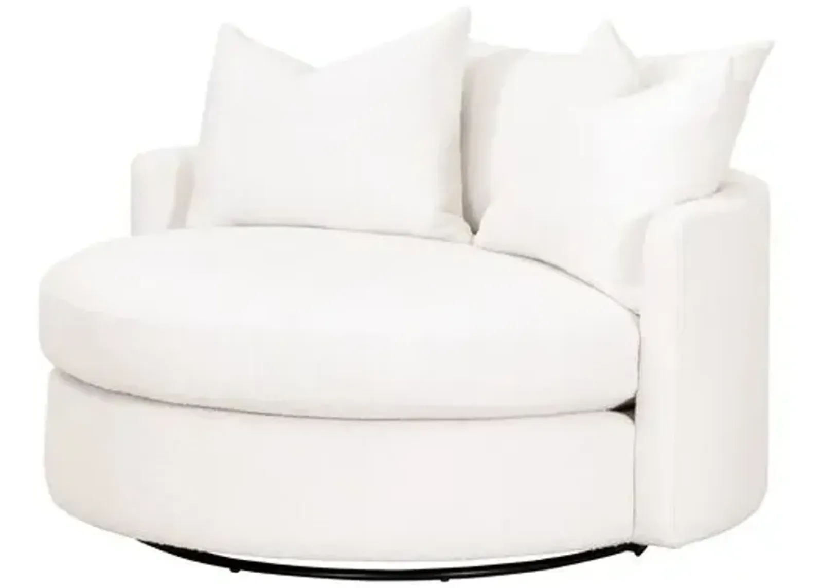 Julianna Grand Swivel Sofa Chair - Performance Boucle Snow