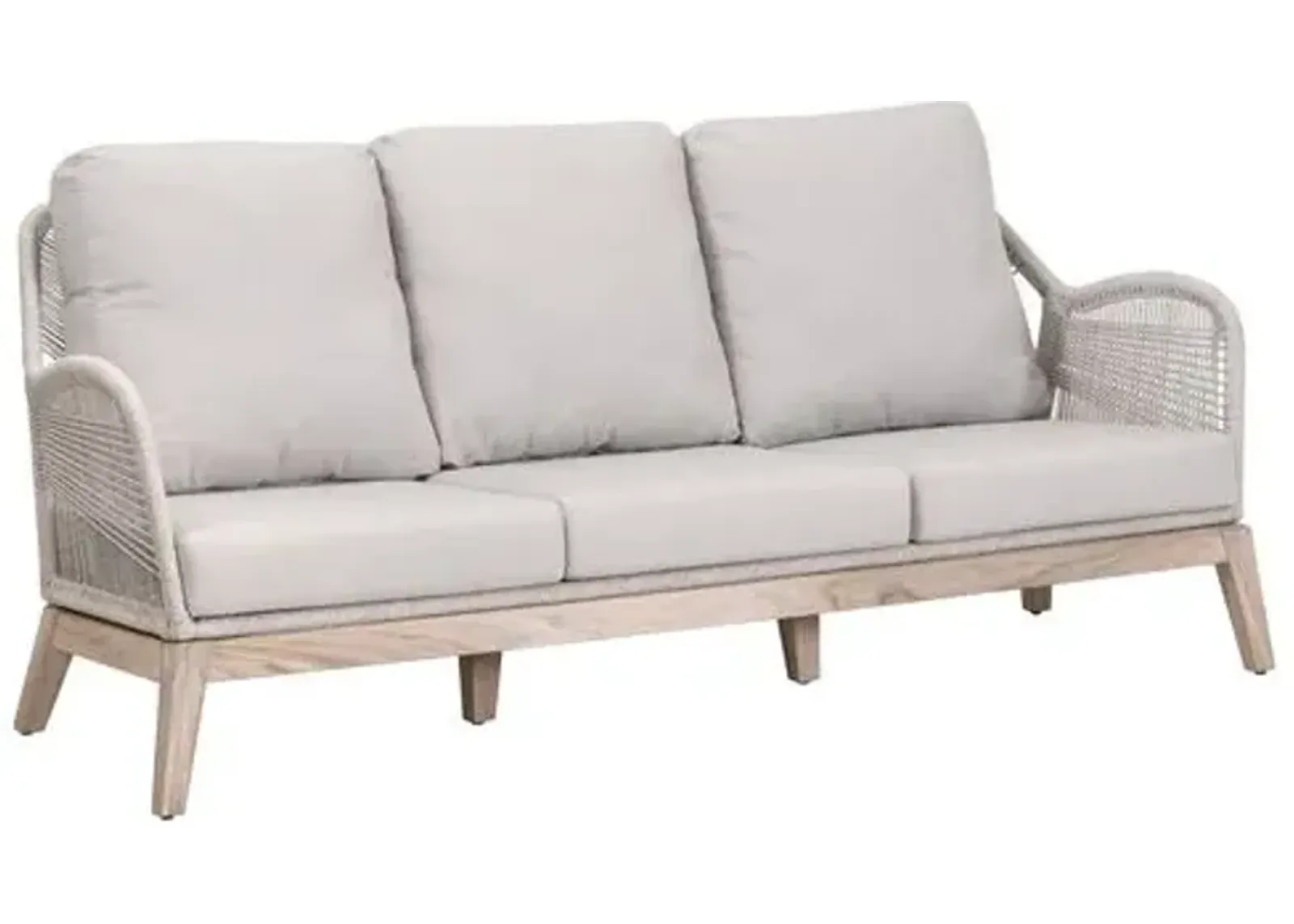 Easton Outdoor 79" Rope Sofa - Performance Pumice/Gray Teak