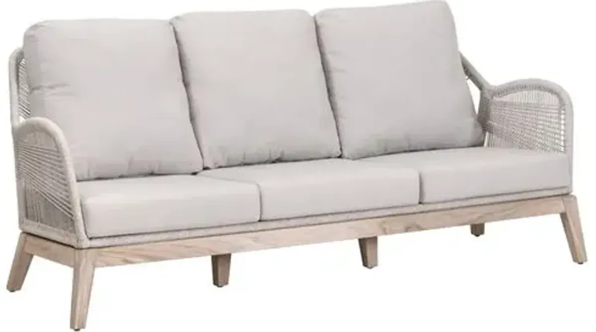 Easton Outdoor 79" Rope Sofa - Performance Pumice/Gray Teak