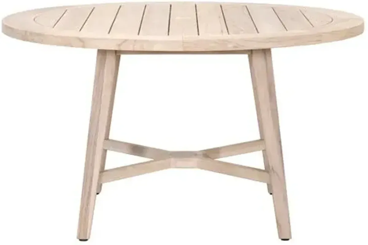 Easton Outdoor 54" Round Dining Table - Gray Teak