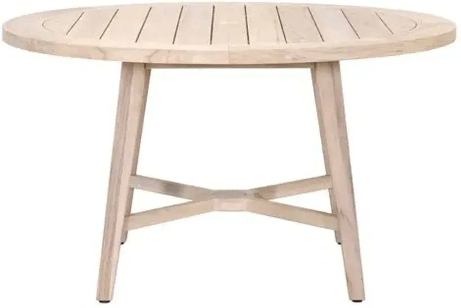 Easton Outdoor 54" Round Dining Table - Gray Teak