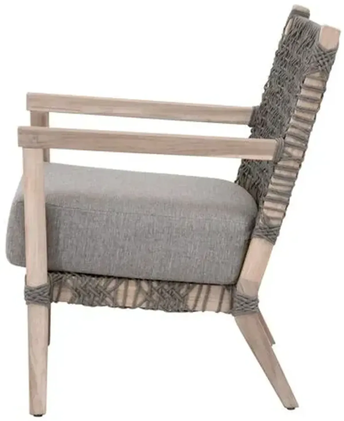 Marcel Outdoor Rope Lounge Chair - Performance Dove/Gray Teak