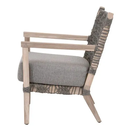 Marcel Outdoor Rope Lounge Chair - Performance Dove/Gray Teak