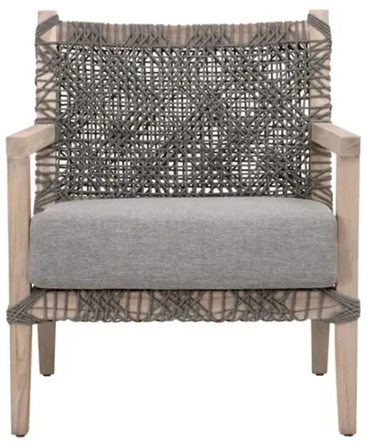 Marcel Outdoor Rope Lounge Chair - Performance Dove/Gray Teak