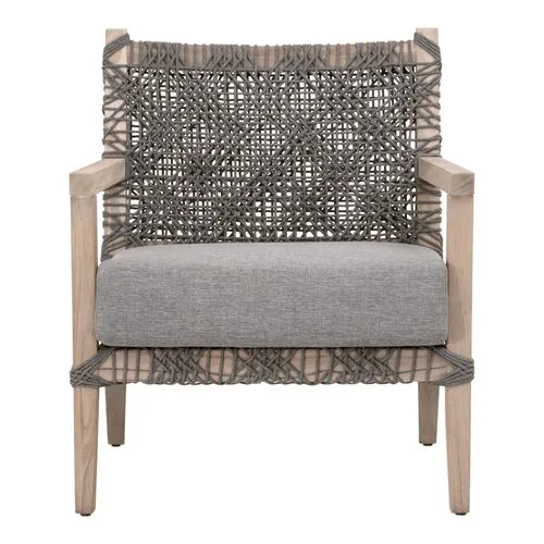 Marcel Outdoor Rope Lounge Chair - Performance Dove/Gray Teak