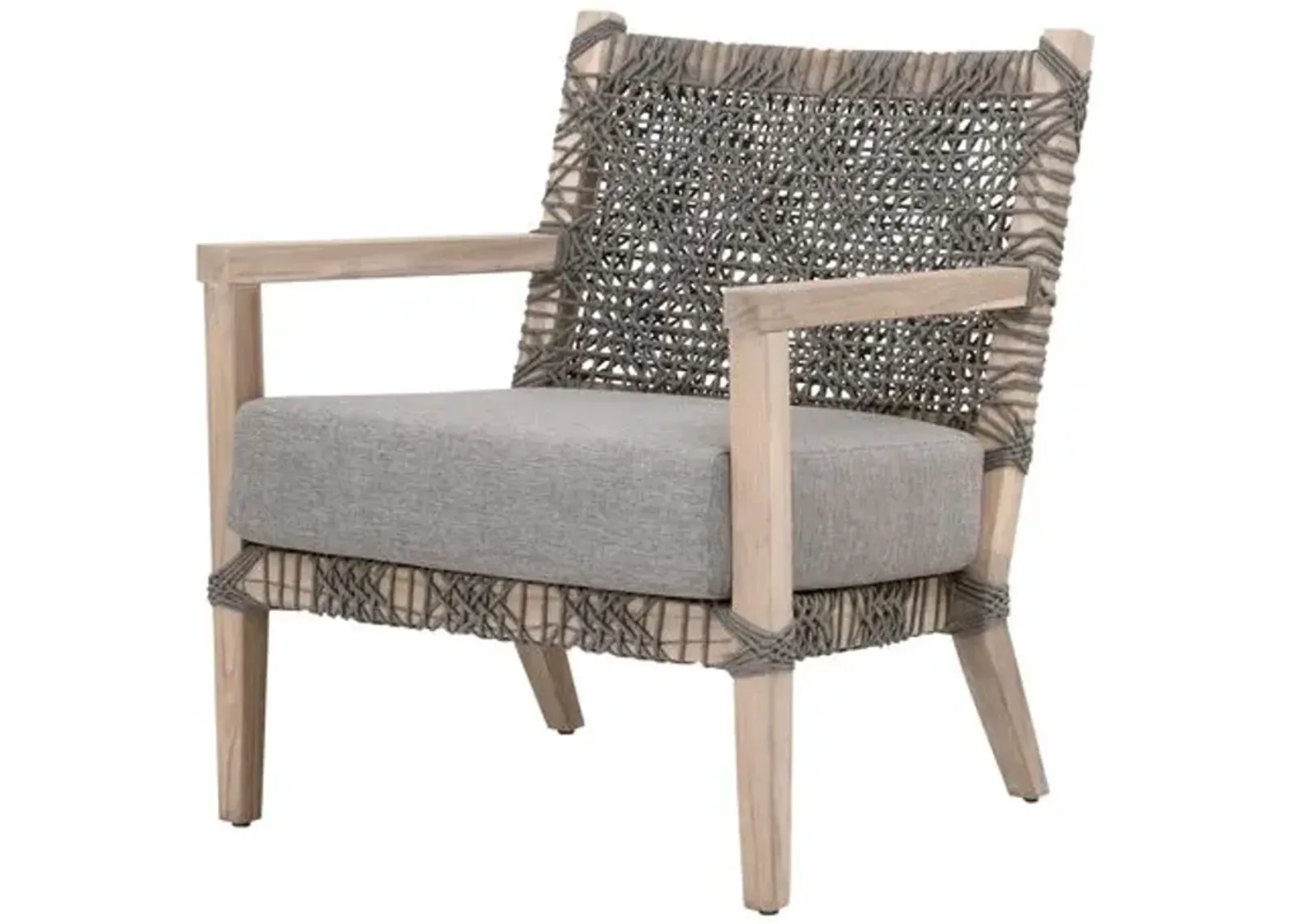 Marcel Outdoor Rope Lounge Chair - Performance Dove/Gray Teak