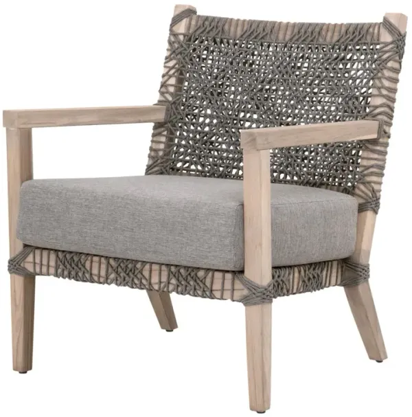 Marcel Outdoor Rope Lounge Chair, Performance Dove/Gray Teak