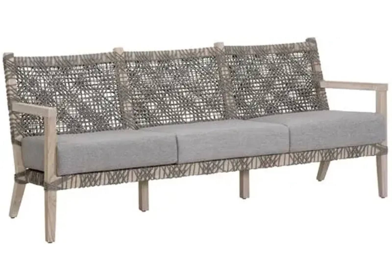 Marcel Outdoor 77" Rope Sofa - Performance Dove/Gray Teak