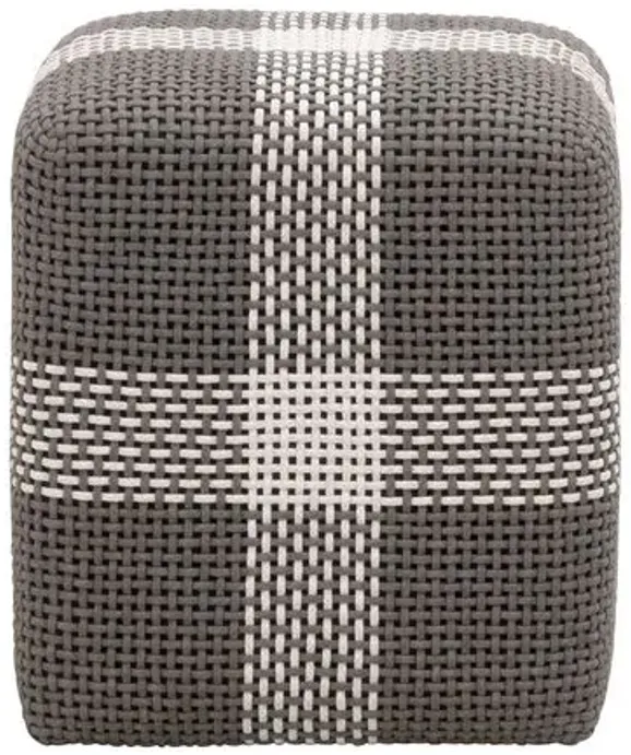 Darci Indoor/Outdoor Accent Cube - Dove Grey/White Stripe - Gray