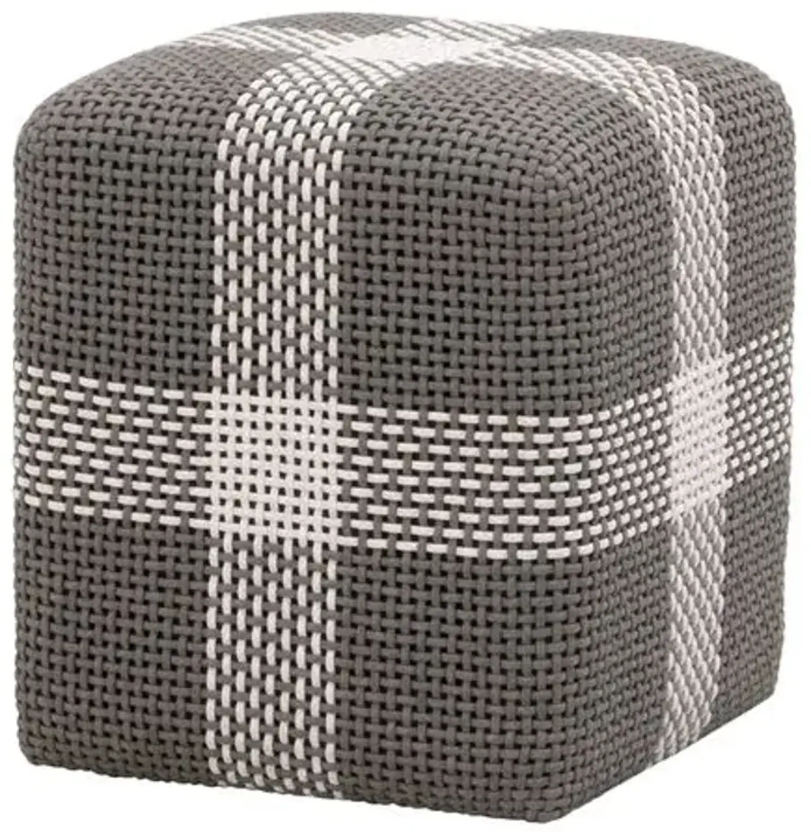 Darci Indoor/Outdoor Accent Cube - Dove Grey/White Stripe - Gray