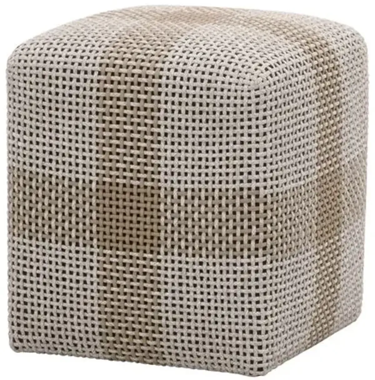 Darci Indoor/Outdoor Accent Cube - Taupe/White Rope - Beige