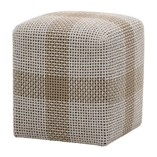 Darci Indoor/Outdoor Accent Cube - Taupe/White Rope - Beige