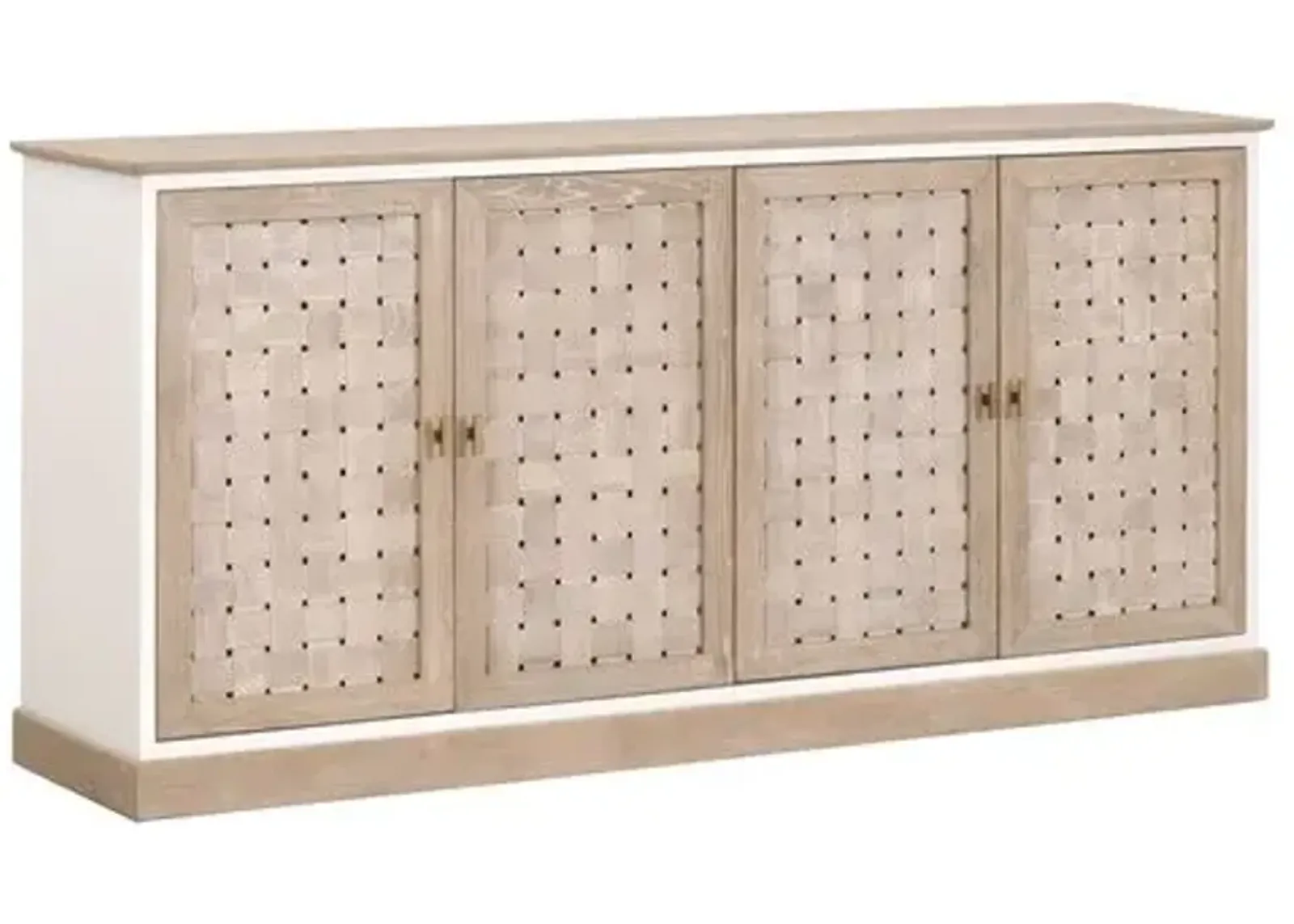 Laurent Weave Media Sideboard - Smoke Gray Oak/White Painted Oak