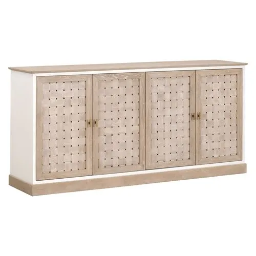 Laurent Weave Media Sideboard - Smoke Gray Oak/White Painted Oak