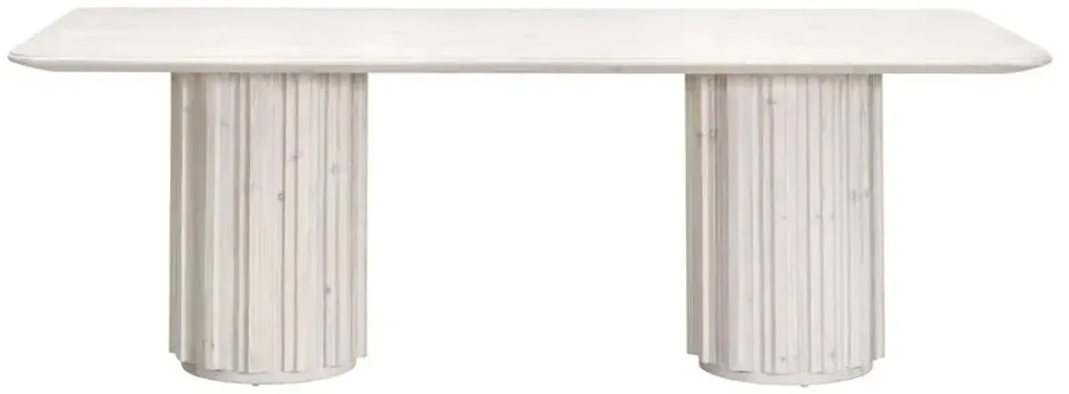Jean 86" Dining Table, White Wash Pine