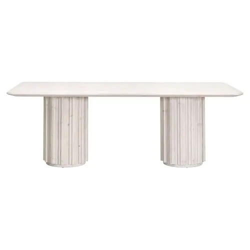 Jean 86" Dining Table - White Wash Pine