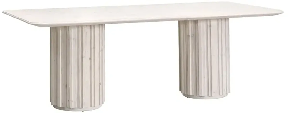 Jean 86" Dining Table, White Wash Pine