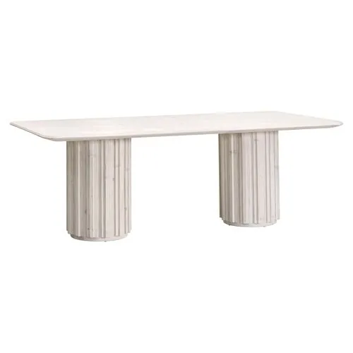 Jean 86" Dining Table - White Wash Pine