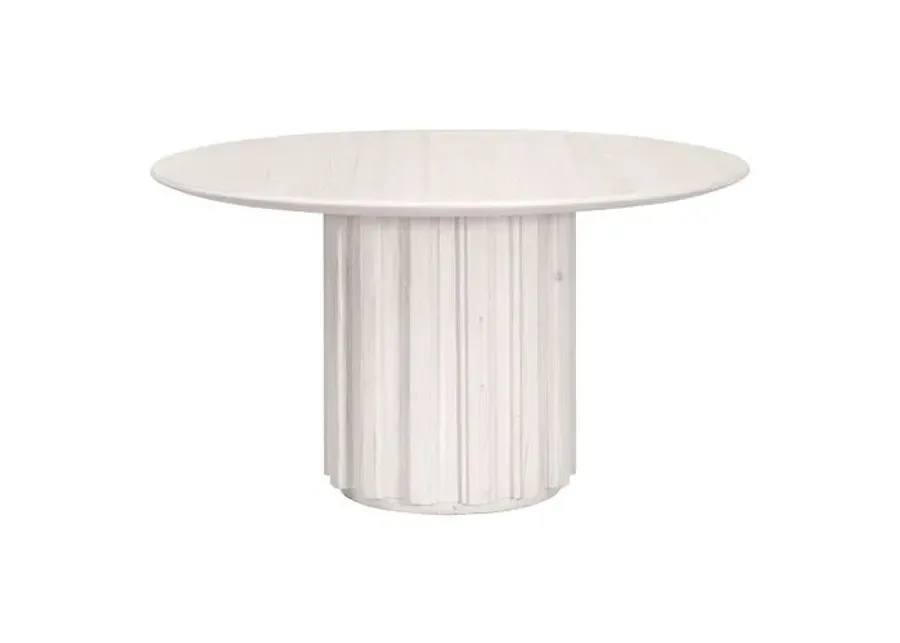 Jean 54" Round Dining Table - White Wash Pine